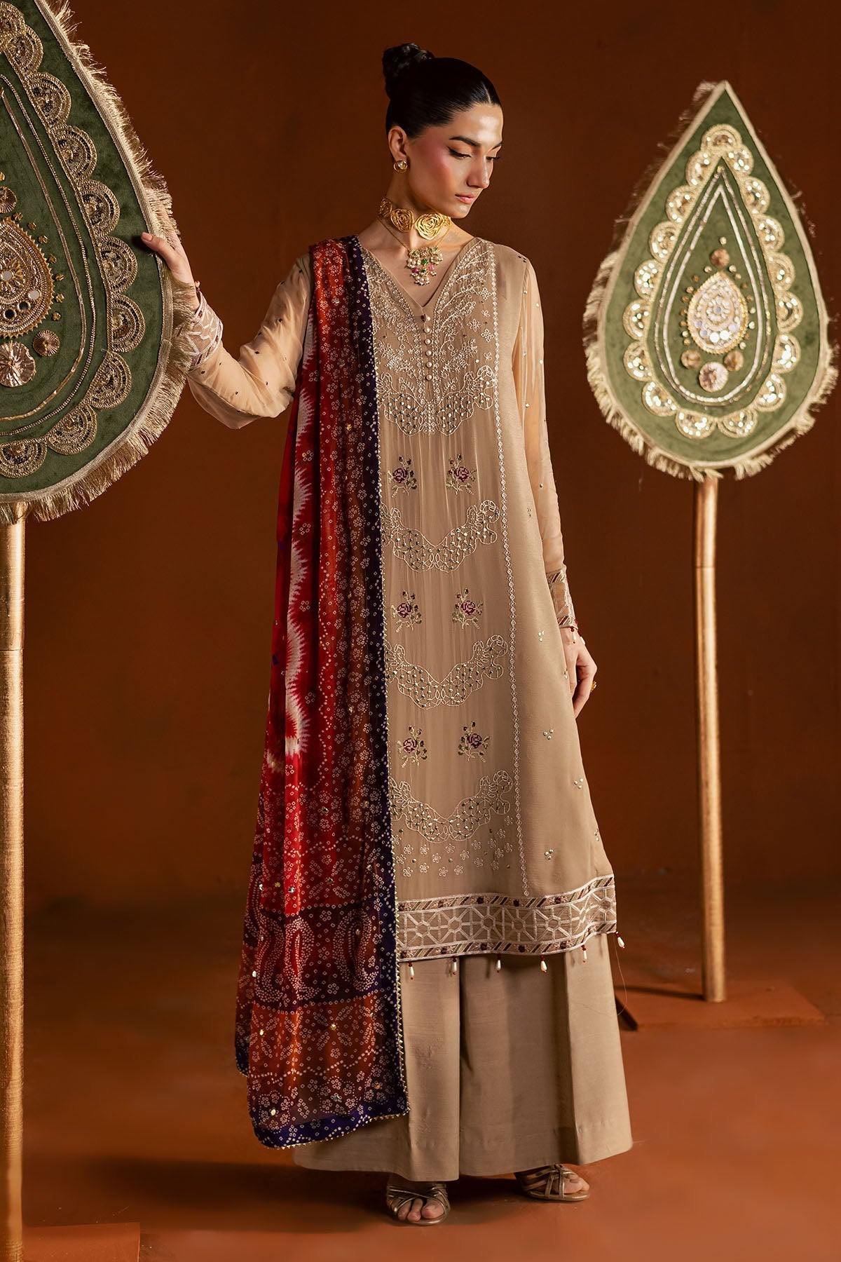 Nureh | Mukeshkari Formals | MK-22 - Formal Dress - available at Maria Faisal in UK and USA.
