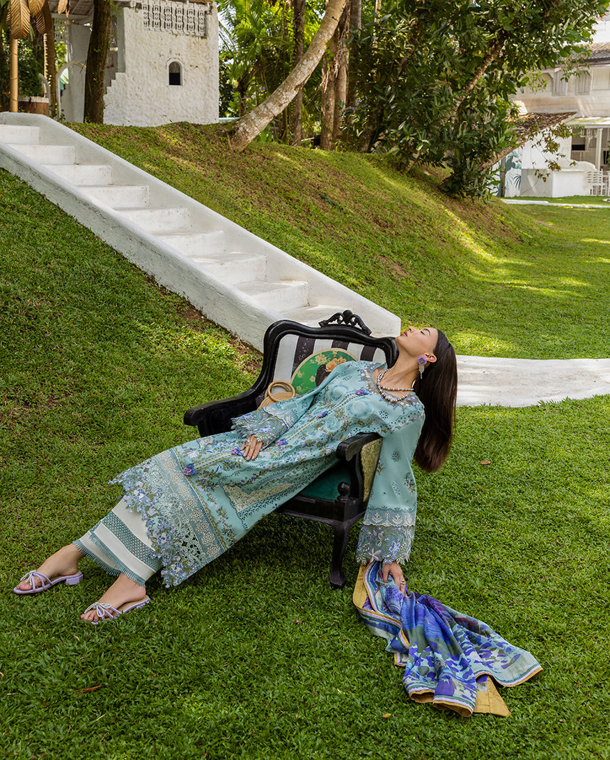 Esmel | Mon Tresor Luxe Lawn 26 | Memento Vivere - Luxury Dress - available at Maria Faisal in UK and USA.