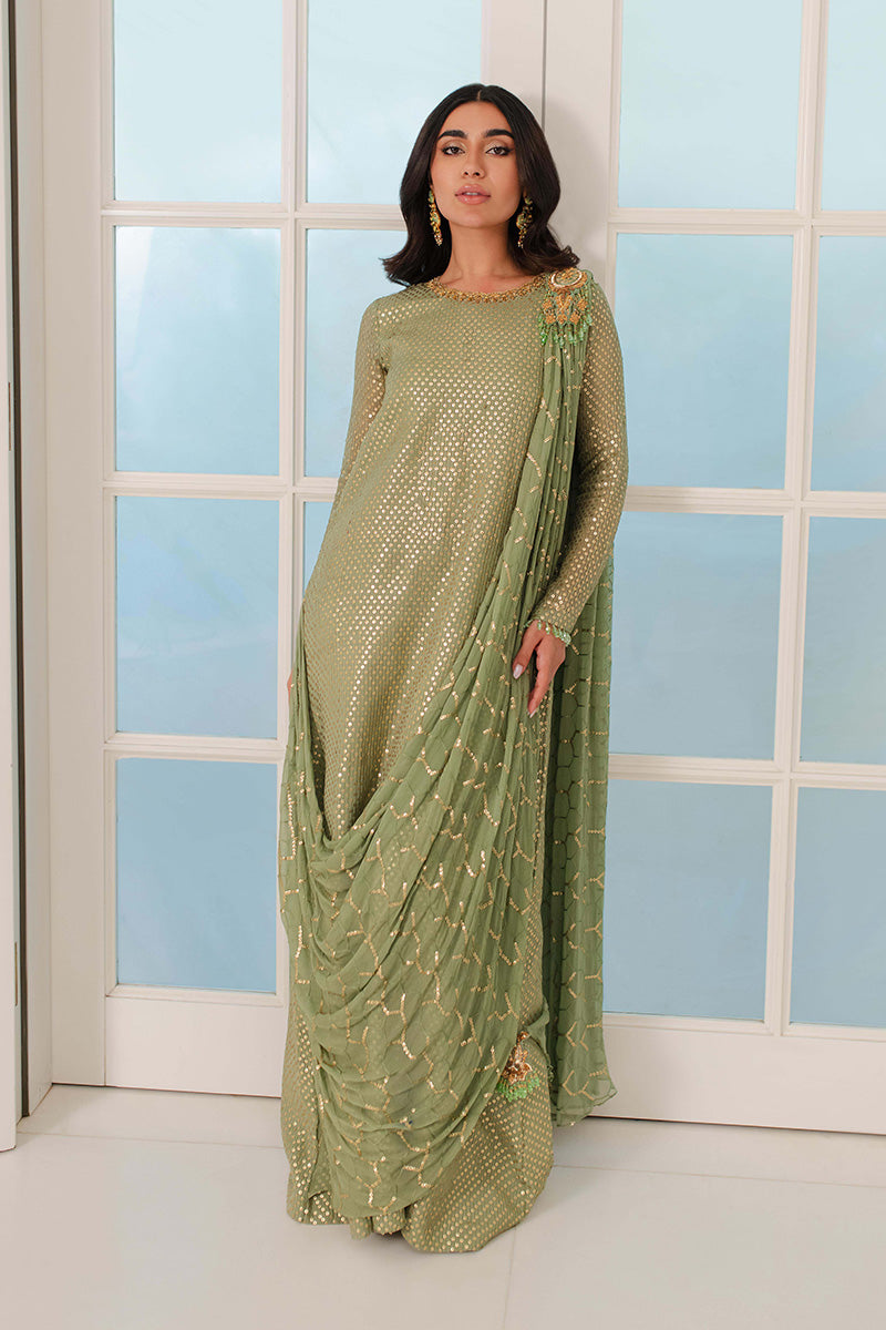 Mina Hasan | Signature Pret | Sonya - Luxury Dress - available at Maria Faisal in UK and USA.