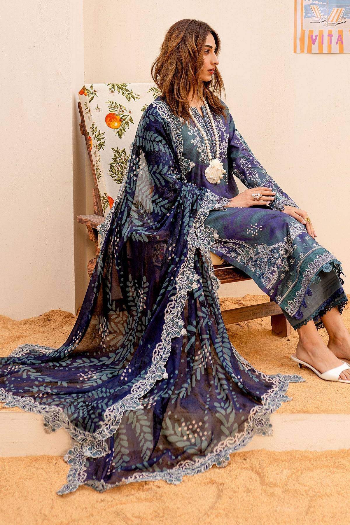 Nureh | Gardenia Lawn 25 | NSG-186 by Maria Faisal - Registered Vendor of : Nureh - type : Ladies Clothes - 100% original wedding dresses