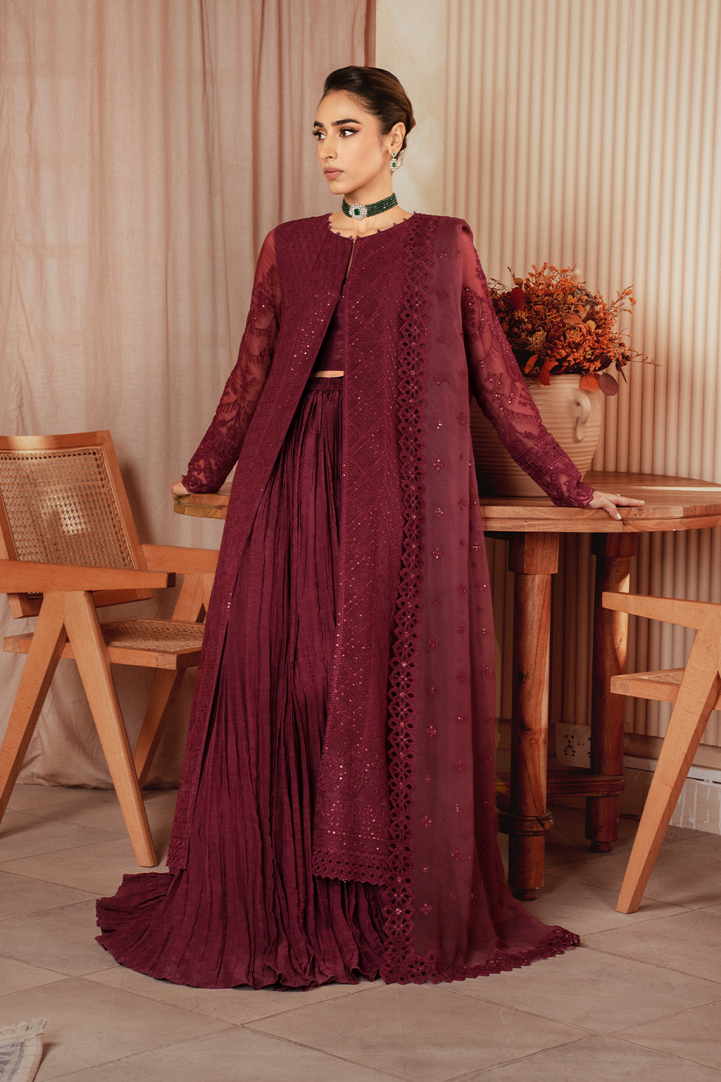 Iznik | Chiffon Kari | ICK-01 Embroidered Chiffon - Ladies Clothes - Maria Faisal