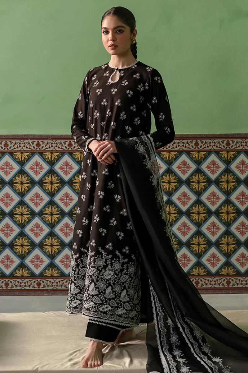 Cross Stitch | Chikankari Lawn | DUSKY SABLE - Ladies Clothes - Maria Faisal