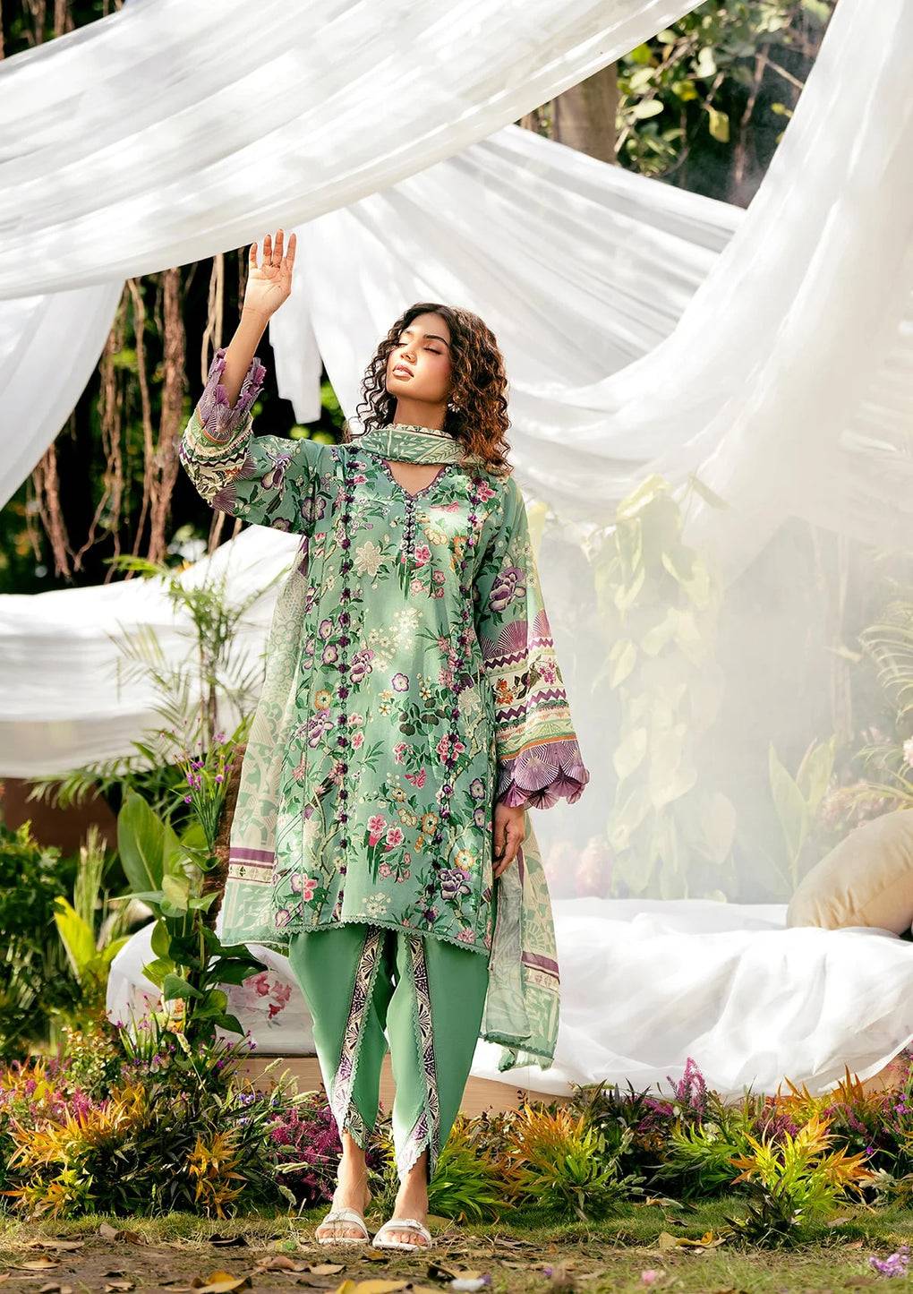 Elaf Premium | Prints 25 | EPS-8A MINTED DREAM by Maria Faisal - Registered Vendor of : Elaf Premium - type : Ladies Clothes - 100% original wedding dresses