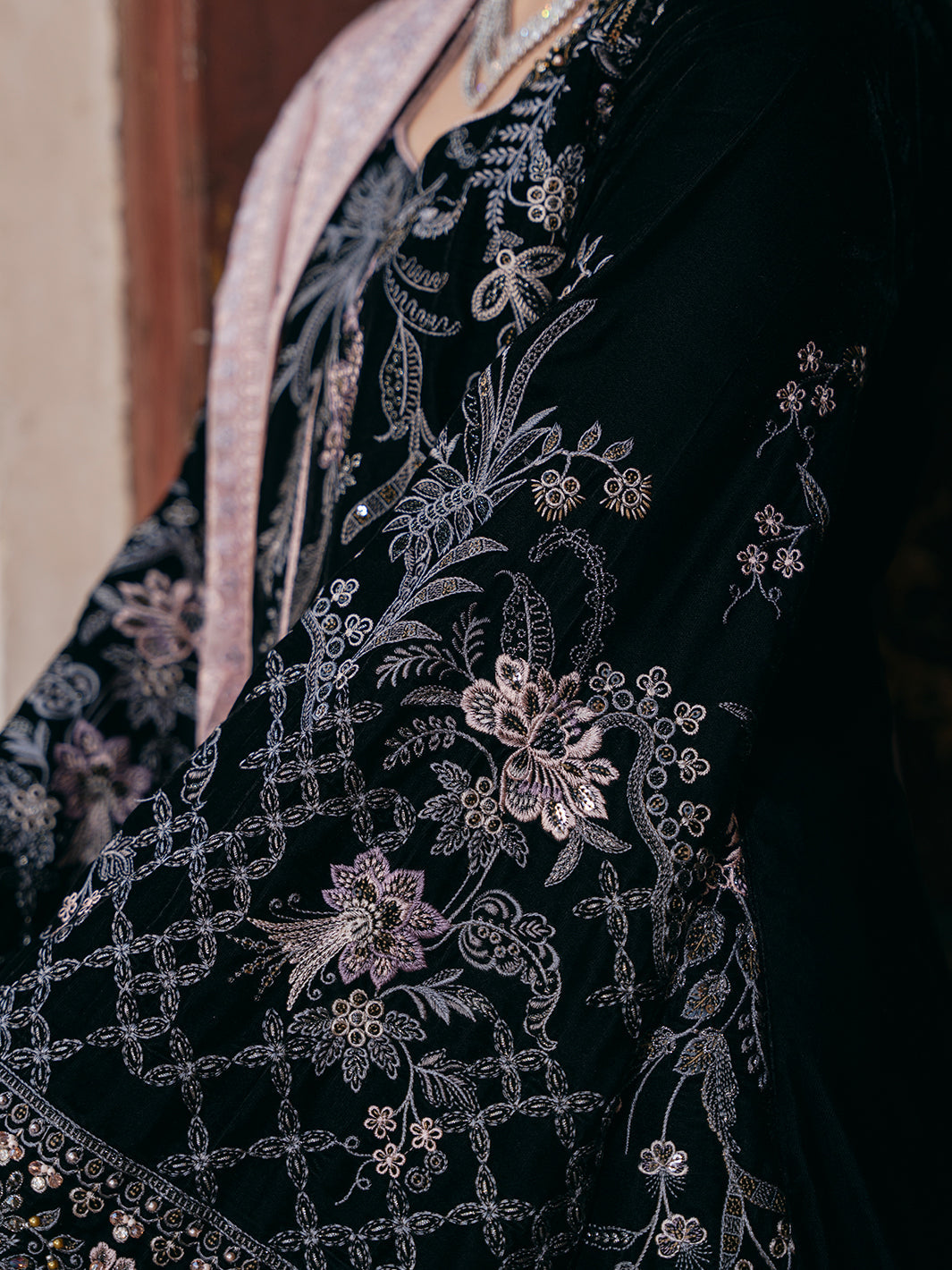 Flossie | Siara Velvet Formals | V-103 - B - Ladies Clothes - Maria Faisal