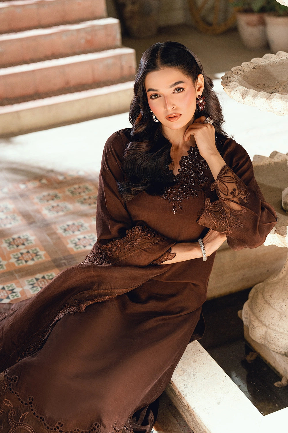 Azure | Vogue Formals | Cocoa Glaze - Formal Dress - available at Maria Faisal in UK and USA.