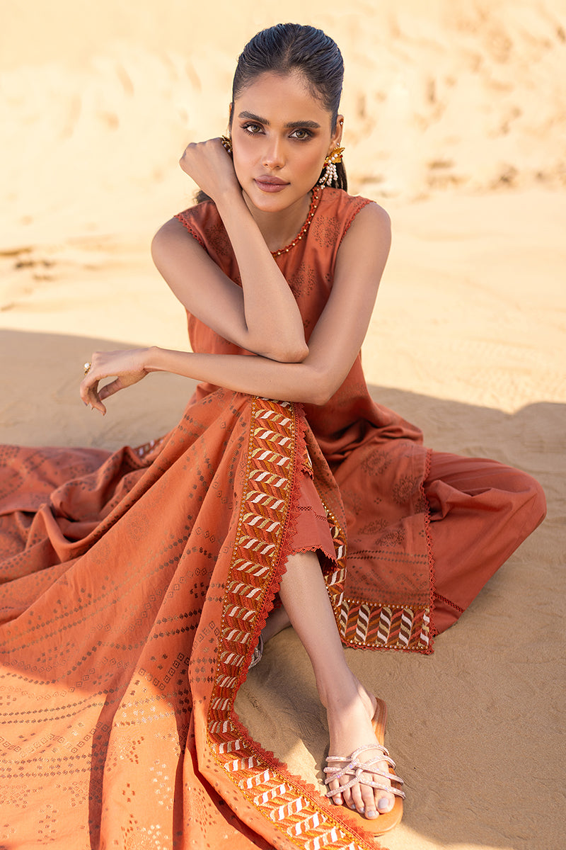 Cross Stitch | Eid Lawn 24 | RUSSET DUSK - Designer Dress with Intricate embroidery and embellishments. Shop elegent wedding dress at Maria Faisal.