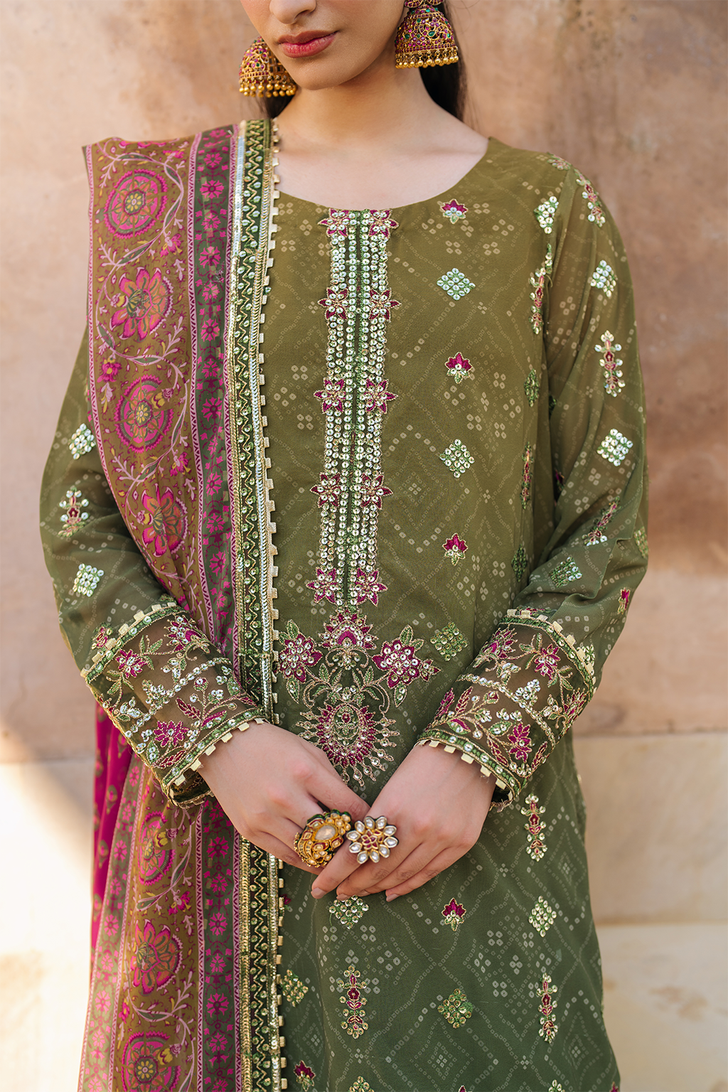 Iznik | Bandhani Formals | UE-329 - Ladies Clothes