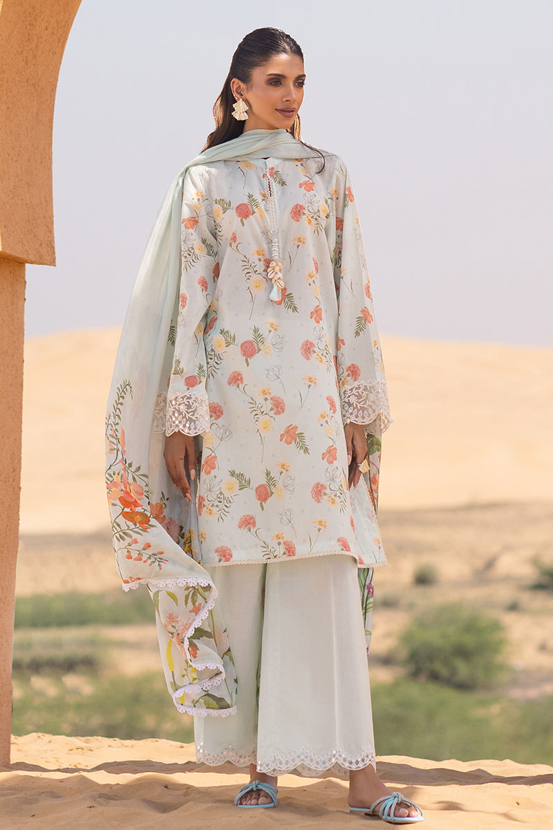 Cross Stitch | Eid Lawn 24 | AQUA GLAZE - Designer Dress with Intricate embroidery and embellishments. Shop elegent wedding dress at Maria Faisal.