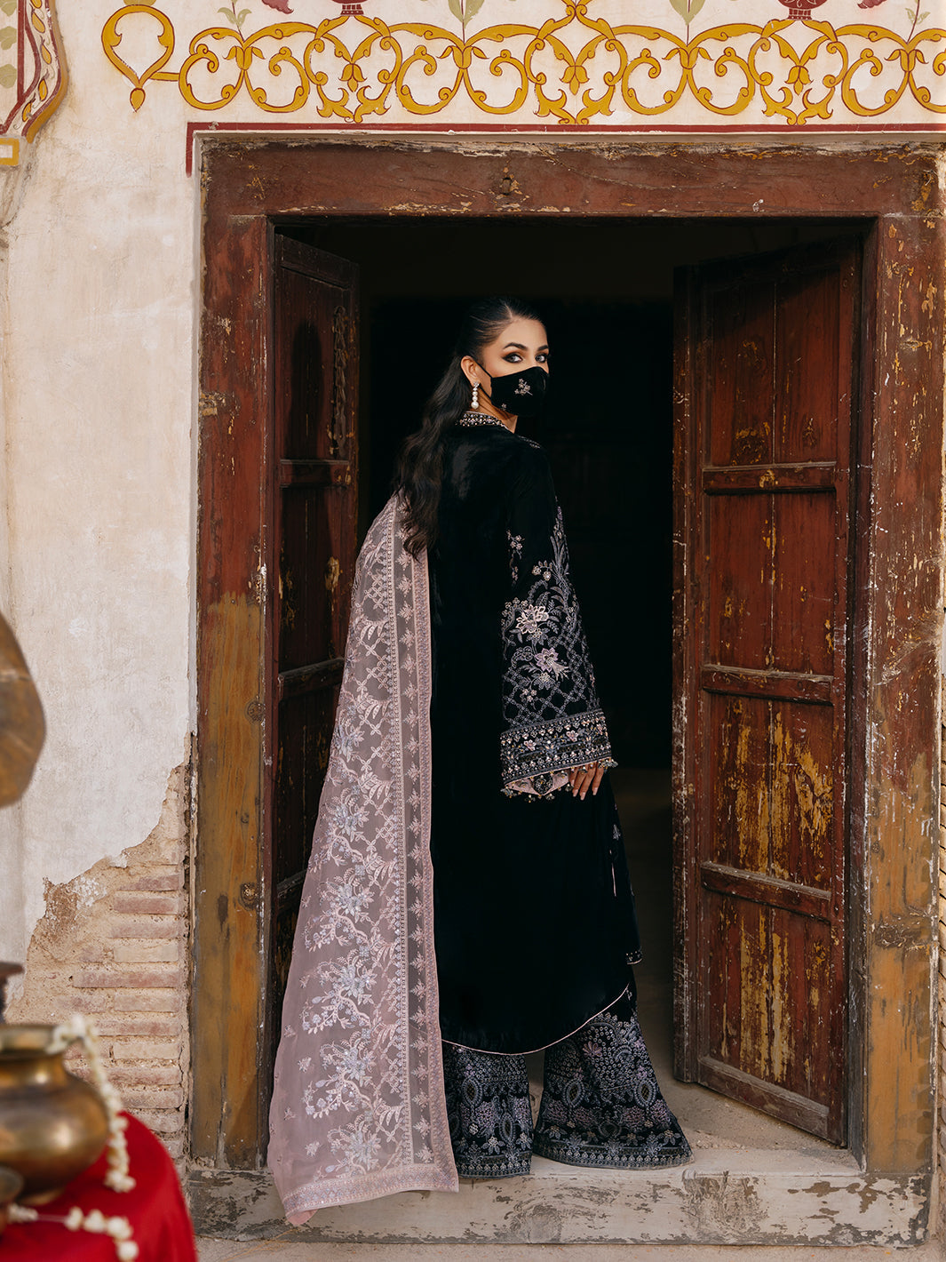 Flossie | Siara Velvet Formals | V-103 - B - Ladies Clothes - Maria Faisal