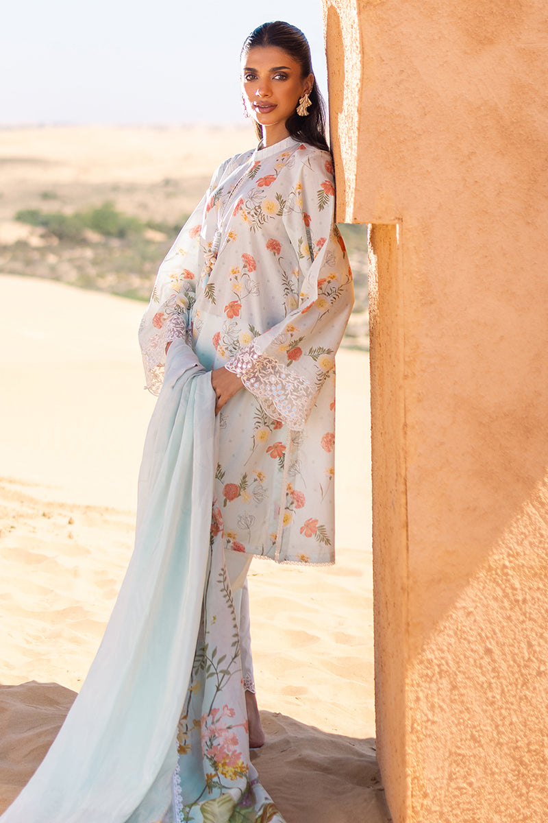 Cross Stitch | Eid Lawn 24 | AQUA GLAZE - Designer Dress with Intricate embroidery and embellishments. Shop elegent wedding dress at Maria Faisal.
