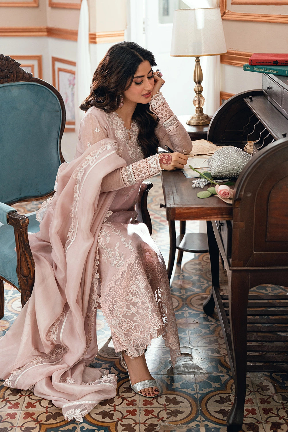 Azure | Eid Drop | Rosebud - Formal Dress - available at Maria Faisal in UK and USA.