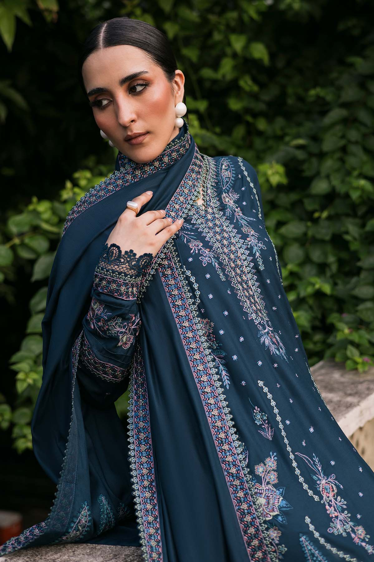 Nureh | Exclusive Winter 25 |   NE-175 - Casual Dress - available at Maria Faisal in UK and USA.