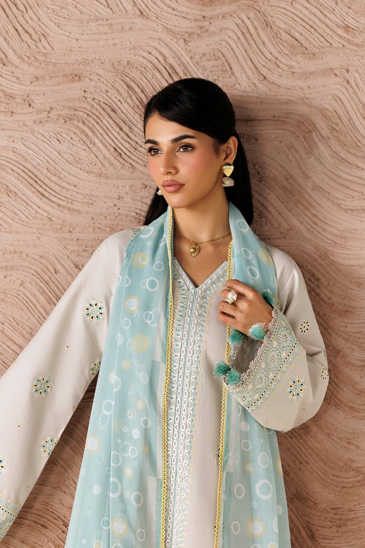 Farasha | Summer Melody 26 | Warm Desert - Casual Dress - available at Maria Faisal in UK and USA.