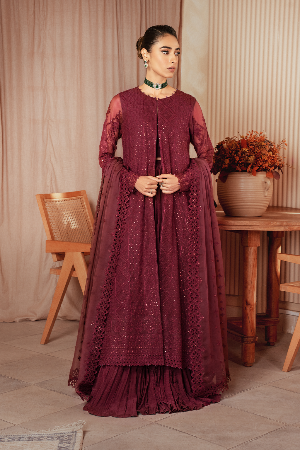Iznik | Chiffon Kari | ICK-01 Embroidered Chiffon - Ladies Clothes - Maria Faisal