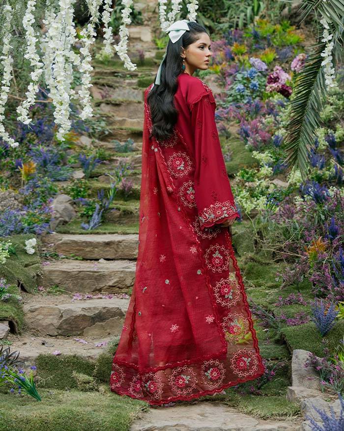 Zevk | Flora Festive Lawn | RED ROSE by Maria Faisal - Registered Vendor of : Zevk - type : Ladies Clothes - 100% original wedding dresses