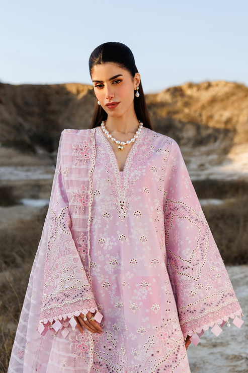 Emaan adeel | Sunlit Groove Luxury Lawn 26 | SUMMER SORBET - Luxury Dress - available at Maria Faisal in UK and USA.