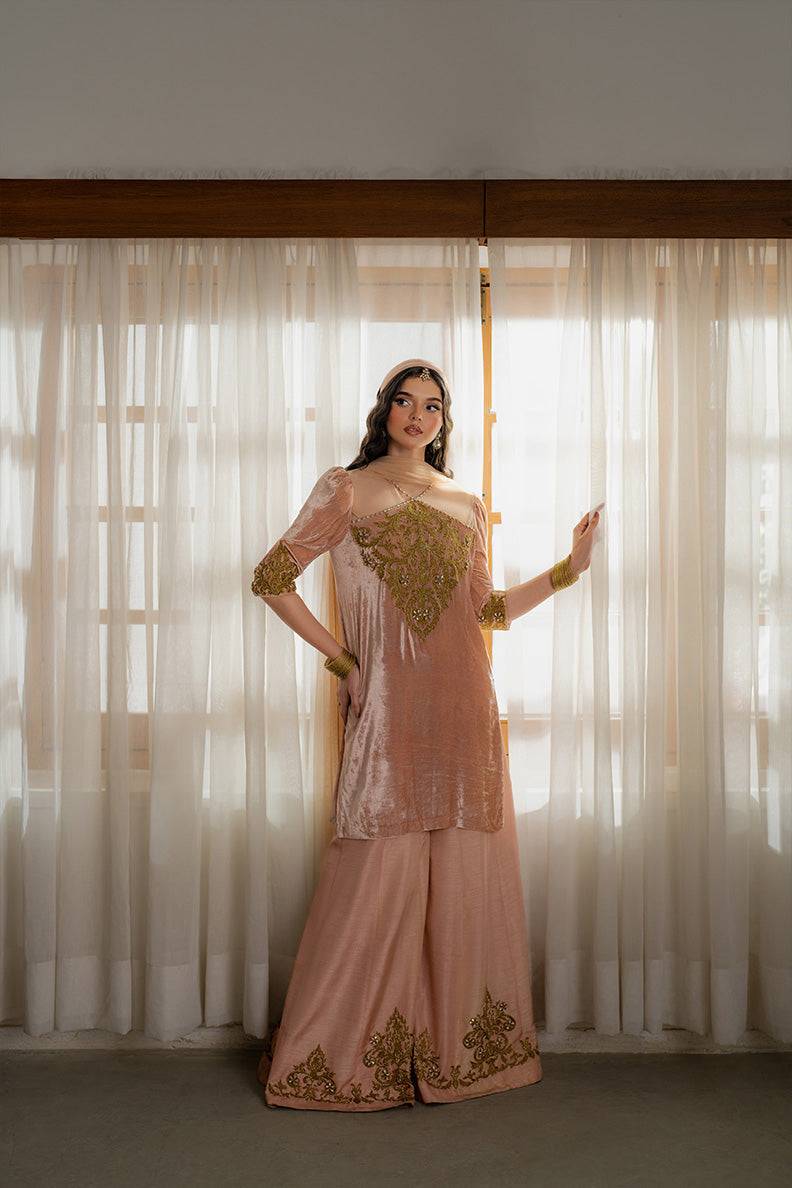Caia | Luxury Velvet Edit 25 | Roselle (Pink) by Maria Faisal - Registered Vendor of : Caia - type : Ladies Clothes - 100% original wedding dresses
