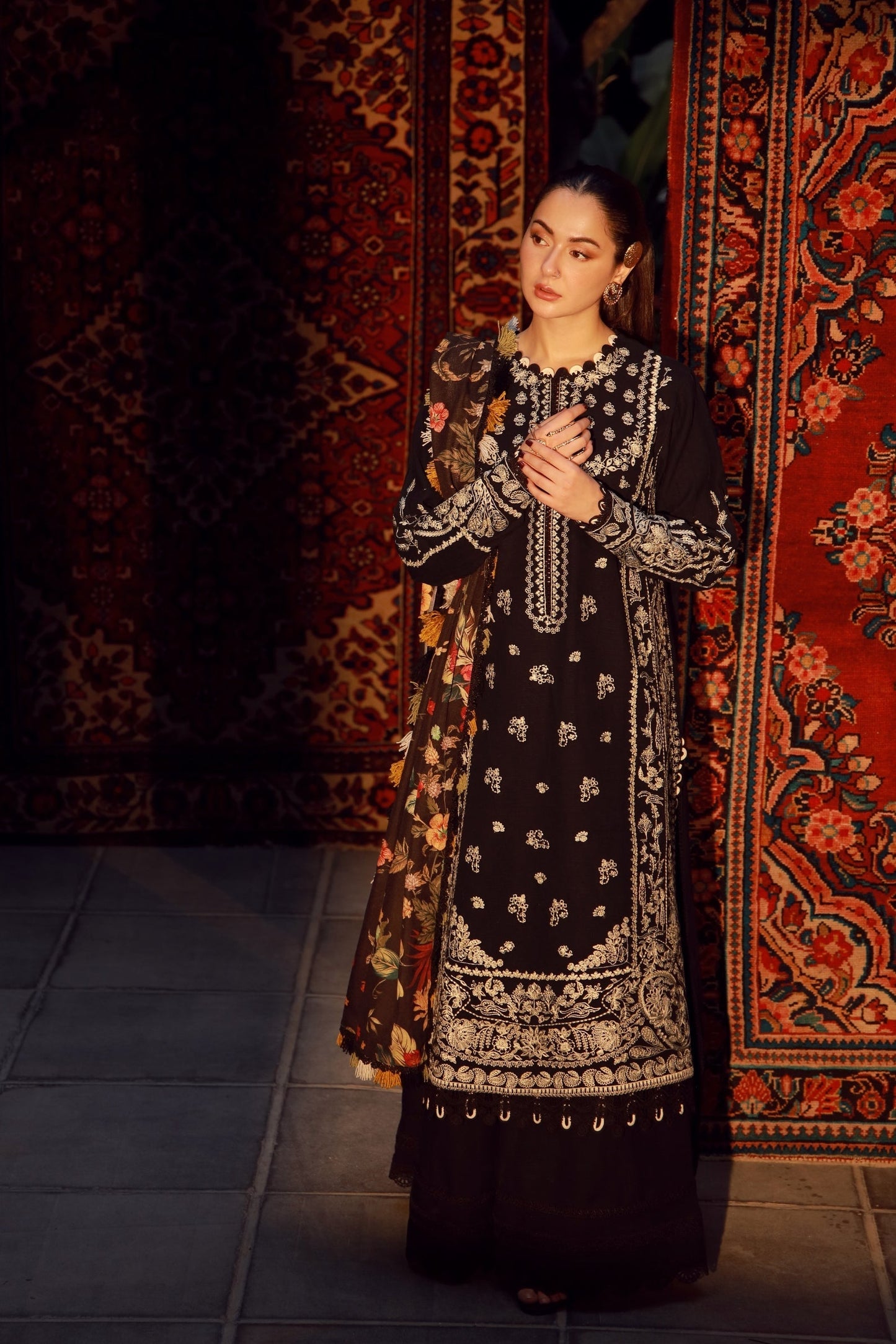 Maryam Hussain | Winter Shawl 25 | Mausam - Formal Dress - available at Maria Faisal in UK and USA.