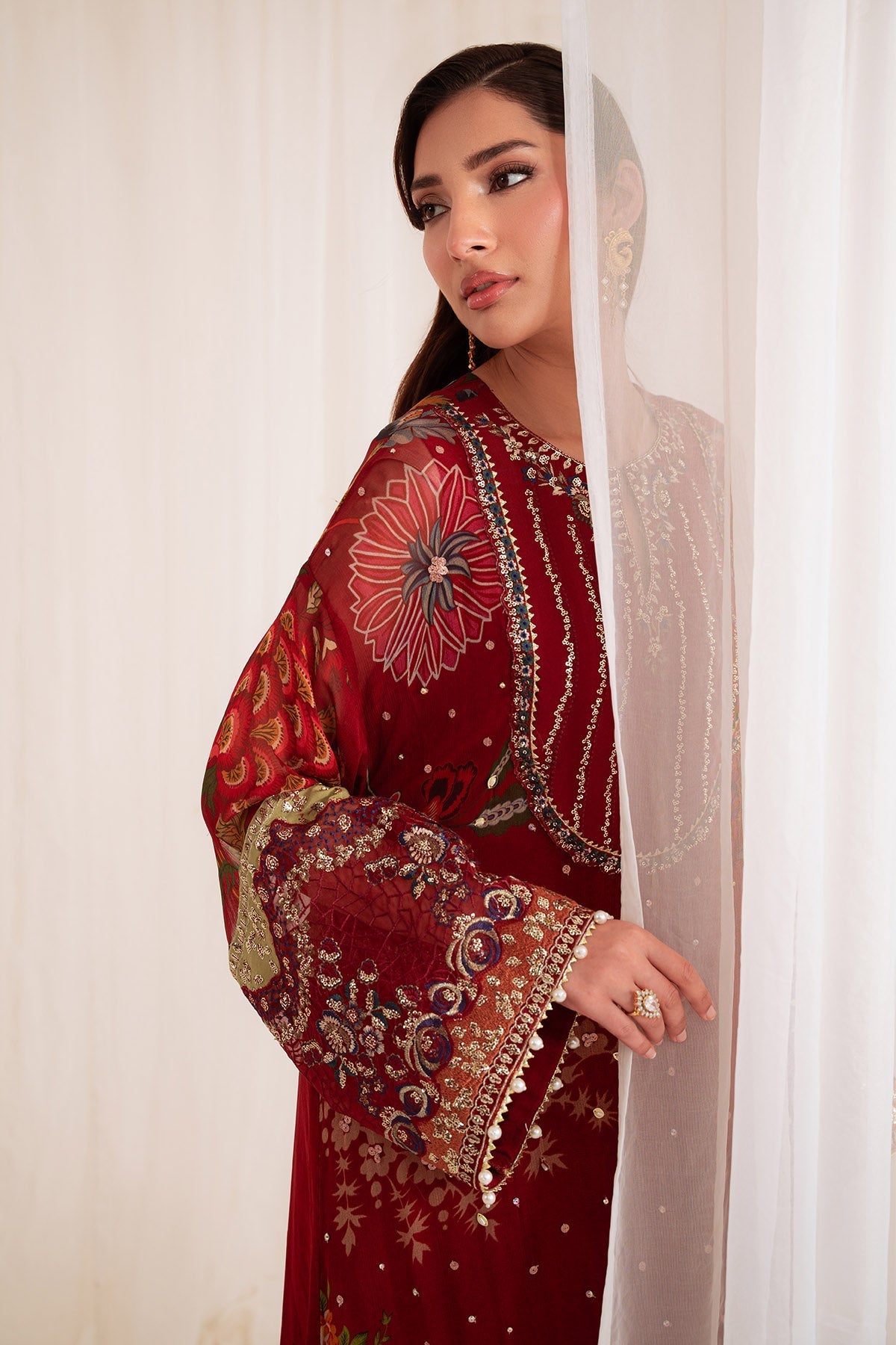 Nureh | Omara Formals | NEL-92 - Formal Dress - available at Maria Faisal in UK and USA.