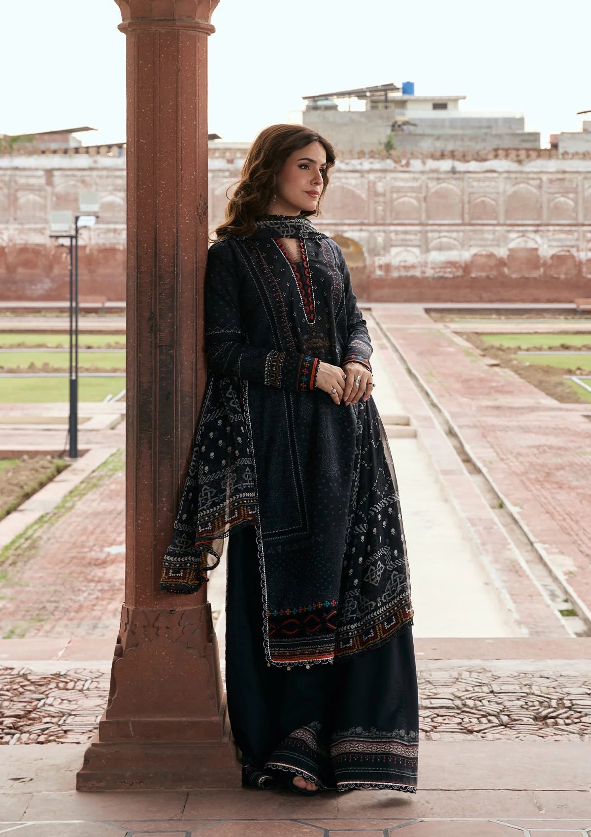 Kahf Premium | Prints Collection 26 | KPS-5A GUL-E-SIYAH - Luxury Dress - available at Maria Faisal in UK and USA.