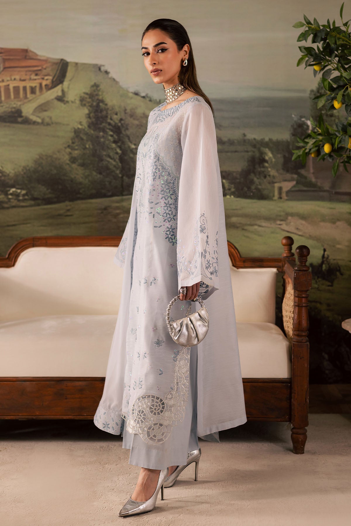 Nureh | Shades of Winter | NP-668 - Casual Dress - available at Maria Faisal in UK and USA.