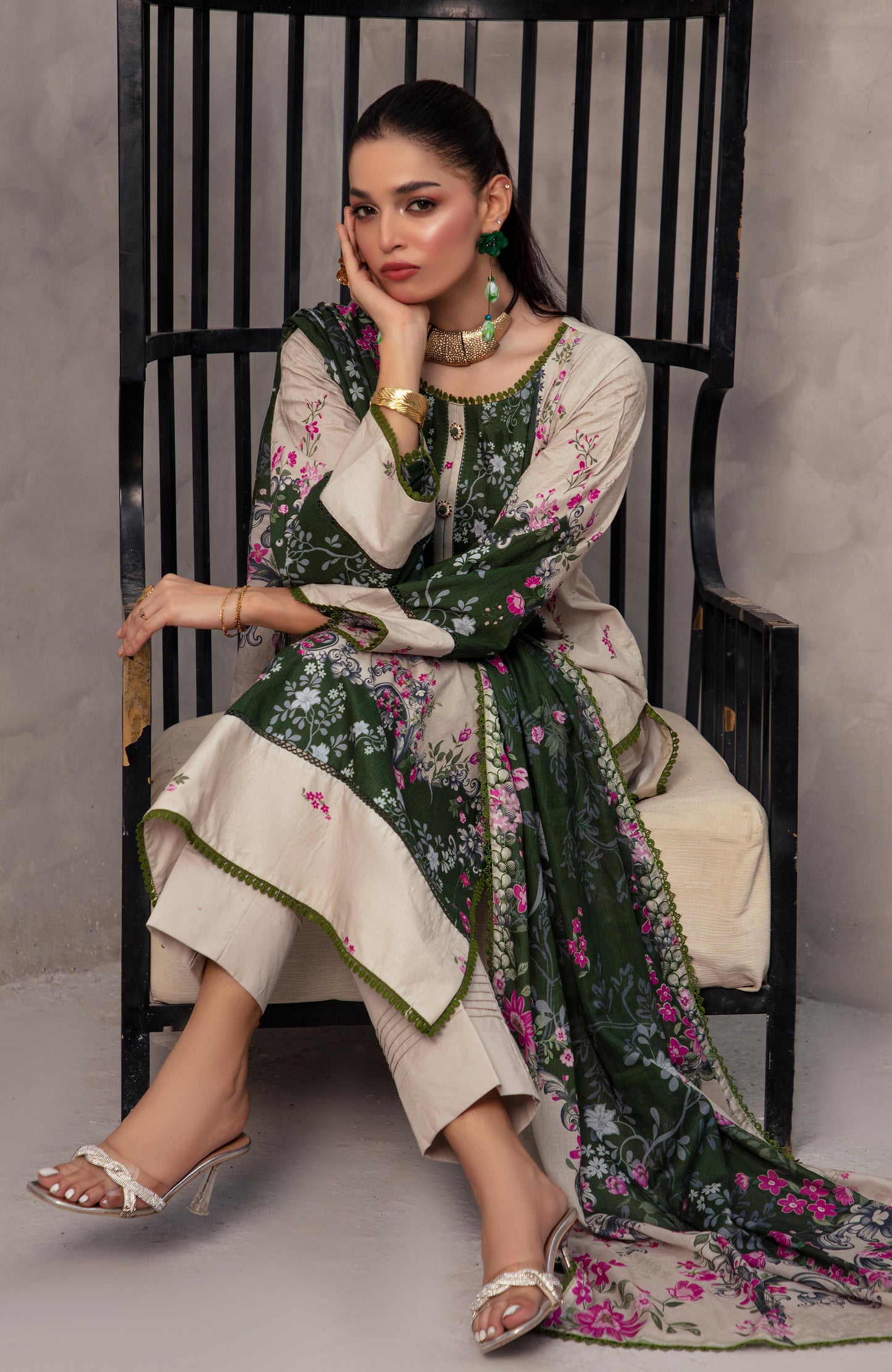 Alzohaib | Digital Printed Cambric | Colors Digital Cambric 3 Piece-CDC-2-25-07 - Ladies Clothes - Maria Faisal