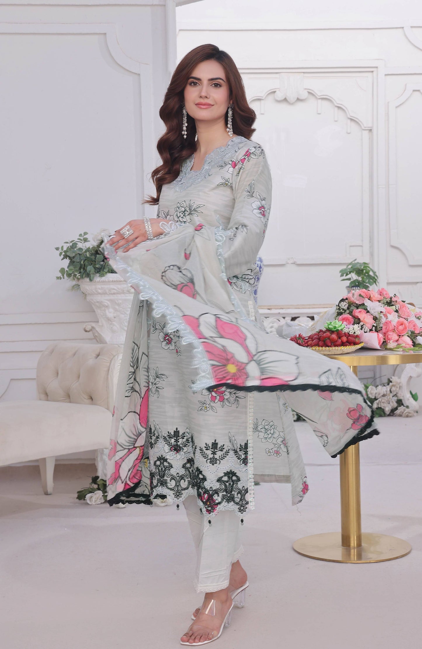 Al Zohaib | Applique Kari Cutwork Edit 25 | ACE-25-07 by Maria Faisal - Registered Vendor of : Alzohaib - type : Ladies Clothes - 100% original wedding dresses