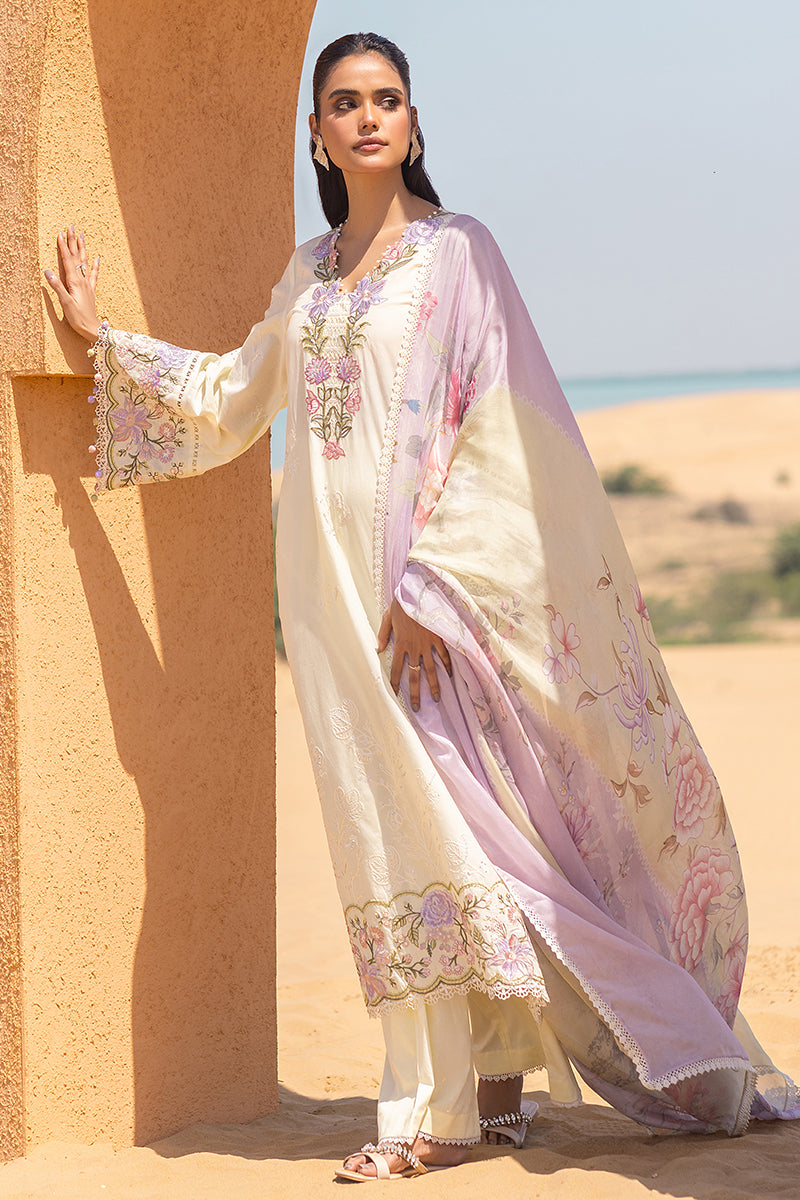 Cross Stitch | Eid Lawn 24 | SUBTLE CANARY - Designer Dress with Intricate embroidery and embellishments. Shop elegent wedding dress at Maria Faisal.