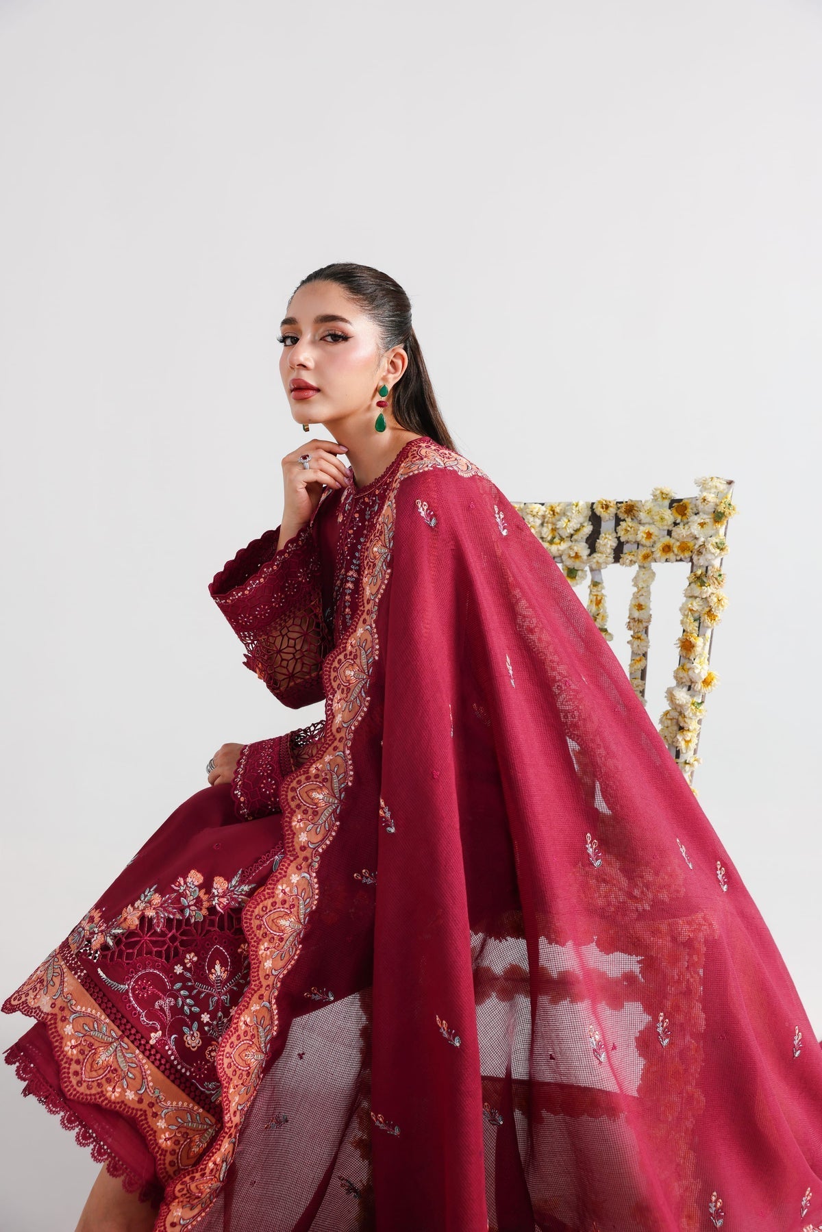 Akbar Aslam | Elan Luxury Lawn 26 | Mehrunissa - Luxury Dress - available at Maria Faisal in UK and USA.