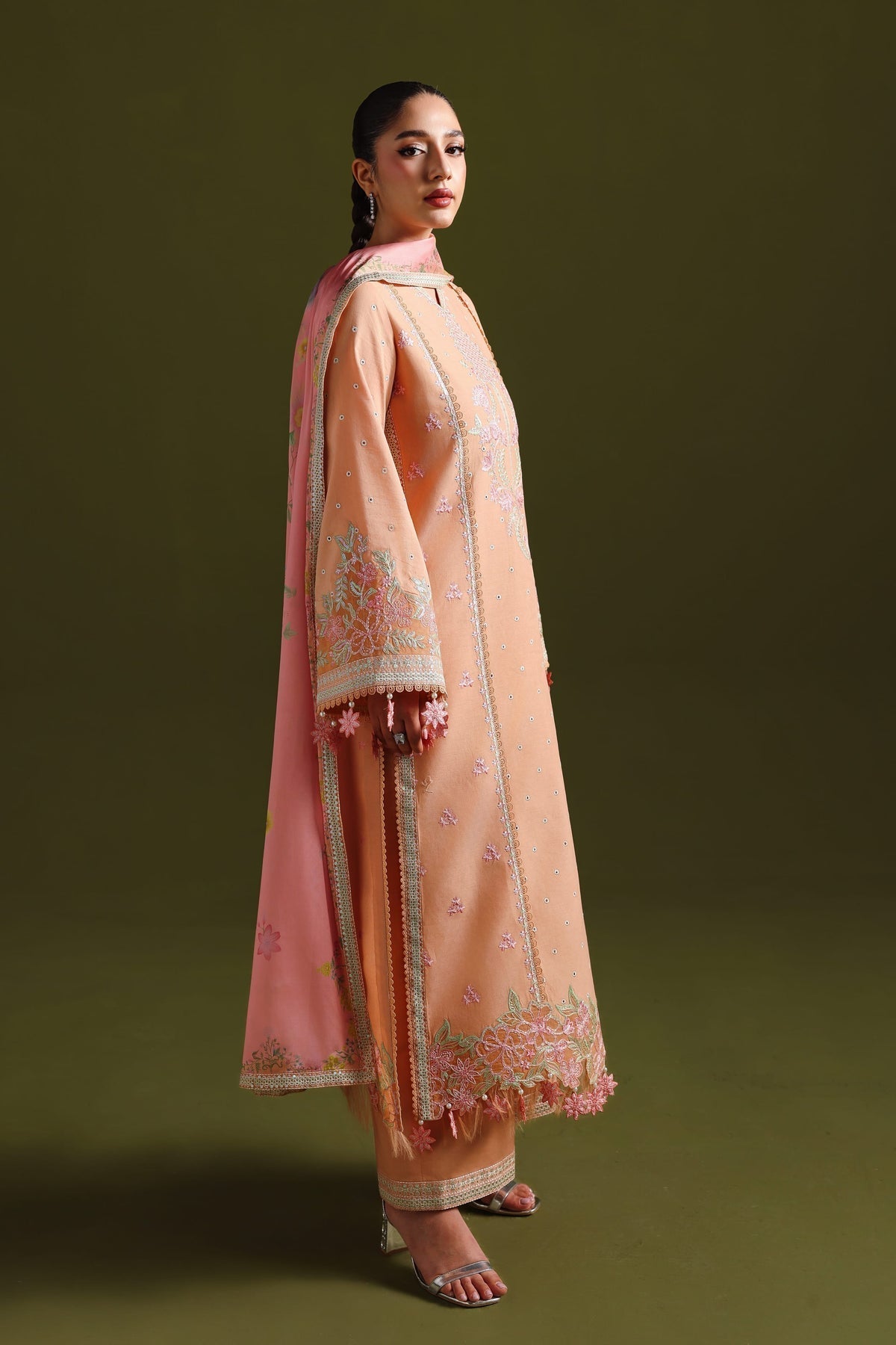 Akbar Aslam | Elan Luxury Lawn 26 | Aaralyn - Luxury Dress - available at Maria Faisal in UK and USA.