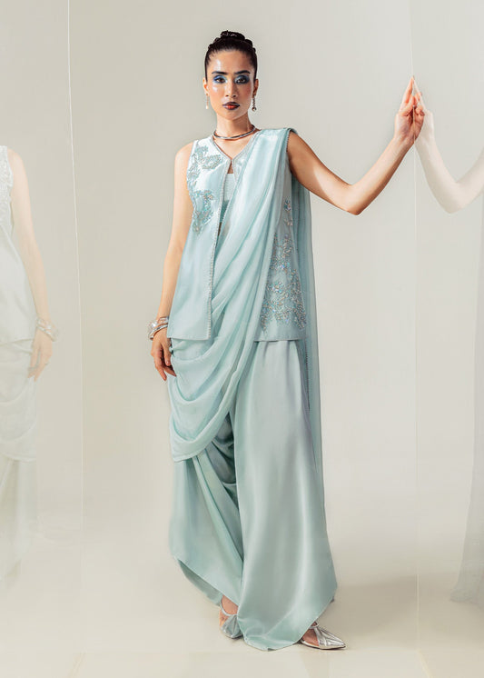 Mahum Asad | The Sirens | Silken Frost - Formal Dress - available at Maria Faisal in UK and USA.
