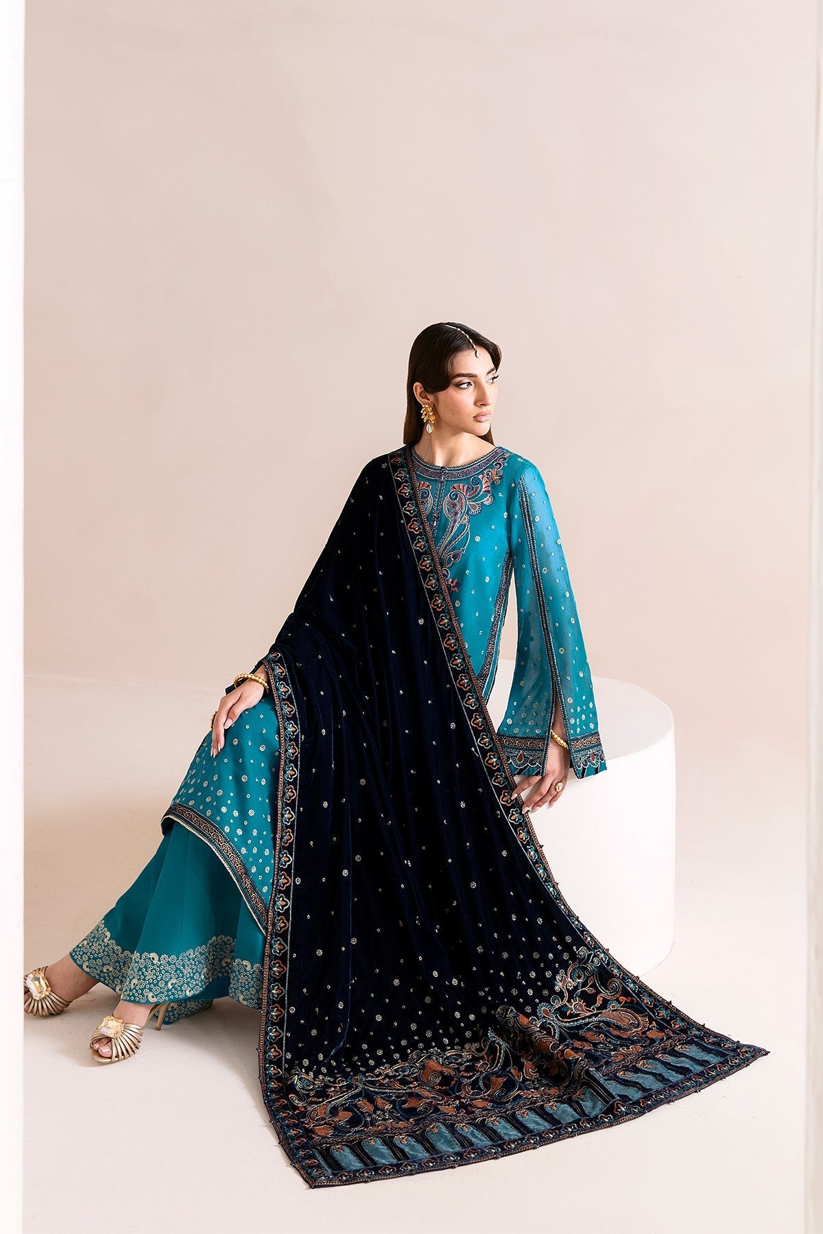 Nelofer – authentic Pakistani dress from the Makhmal Luxury Velvet Edit collection for women in the UK