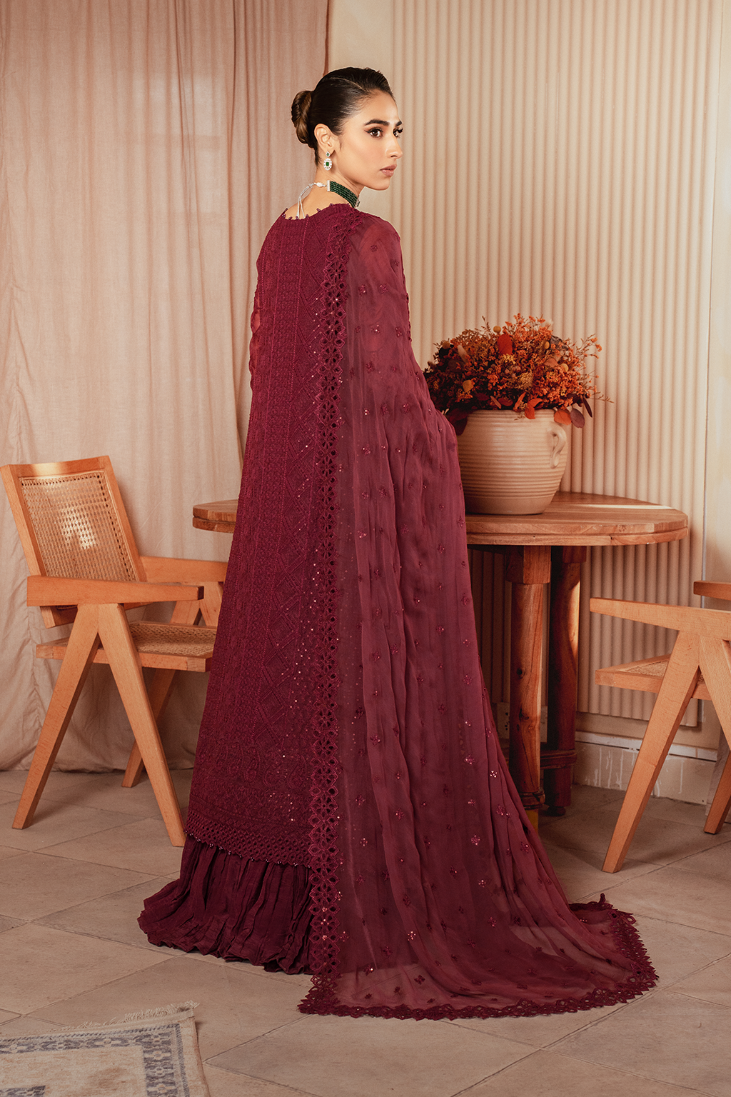 Iznik | Chiffon Kari | ICK-01 Embroidered Chiffon - Ladies Clothes - Maria Faisal