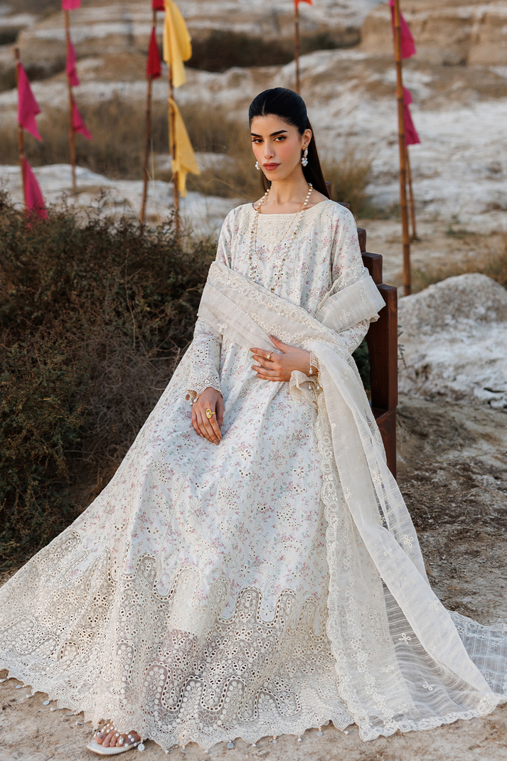 Emaan adeel | Sunlit Groove Luxury Lawn 26 | SUNKISSED - Luxury Dress - available at Maria Faisal in UK and USA.