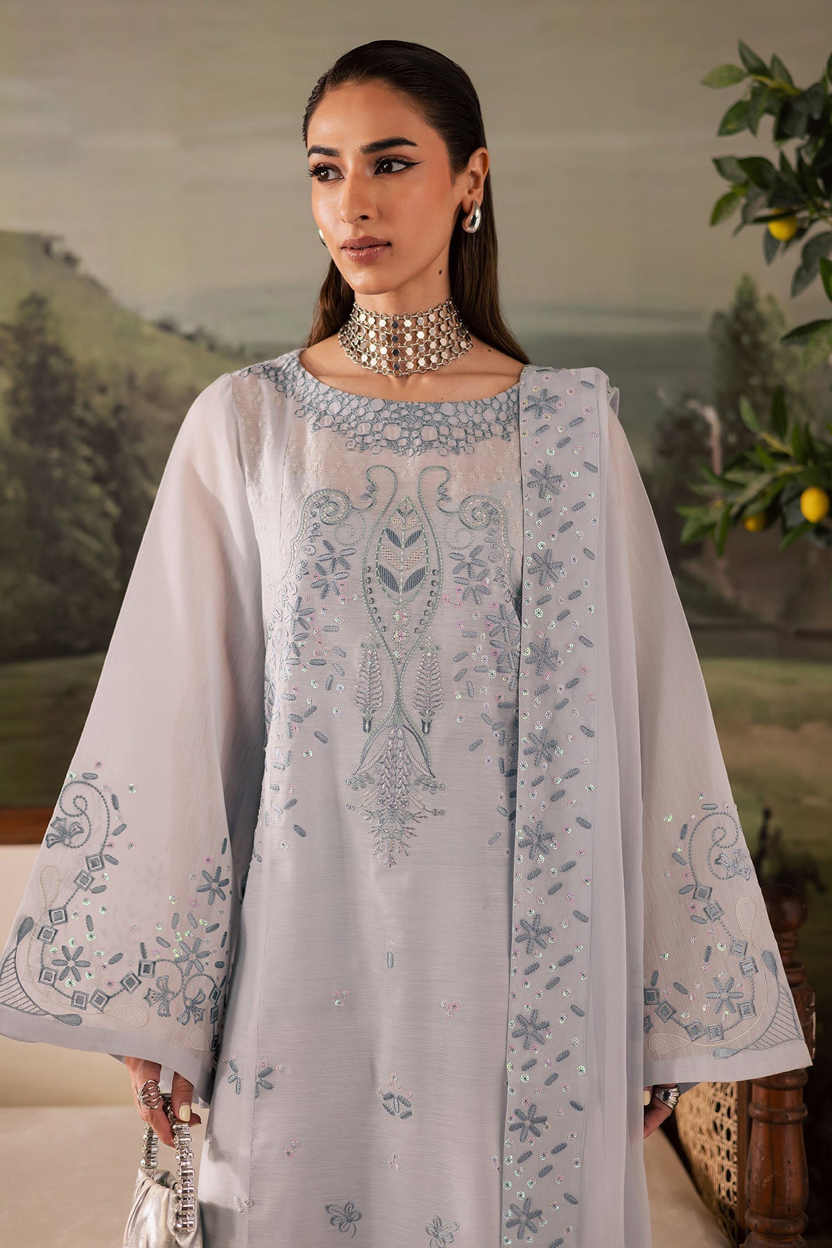 Nureh | Shades of Winter | NP-668 - Casual Dress - available at Maria Faisal in UK and USA.