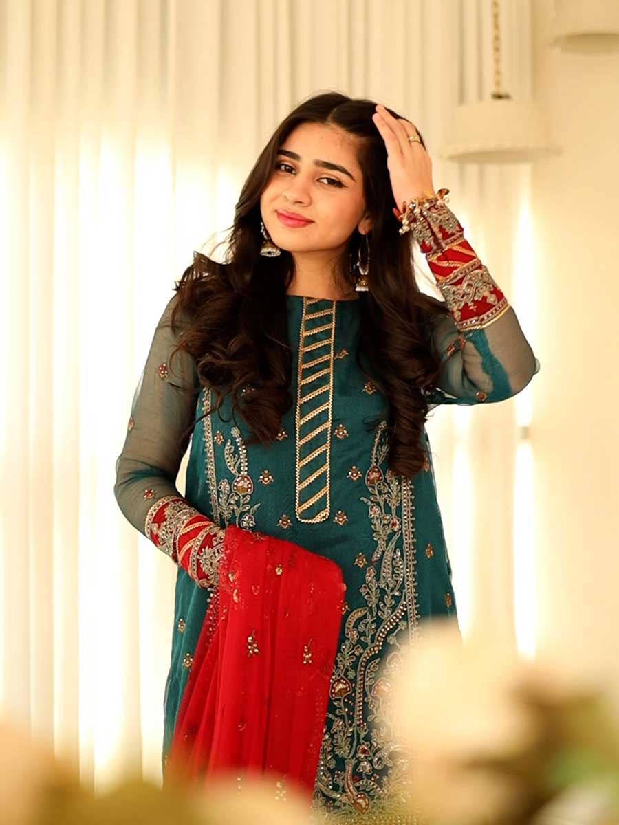 Salitex | Signature Festive Chiffon | JI021 by Maria Faisal - Registered Vendor of : Salitex - type : Ladies Clothes - 100% original wedding dresses