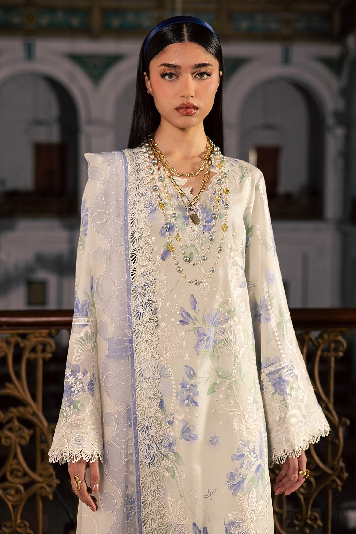 Nureh | Maya Lawn | NS-166 - Luxury Dress - available at Maria Faisal in UK and USA.