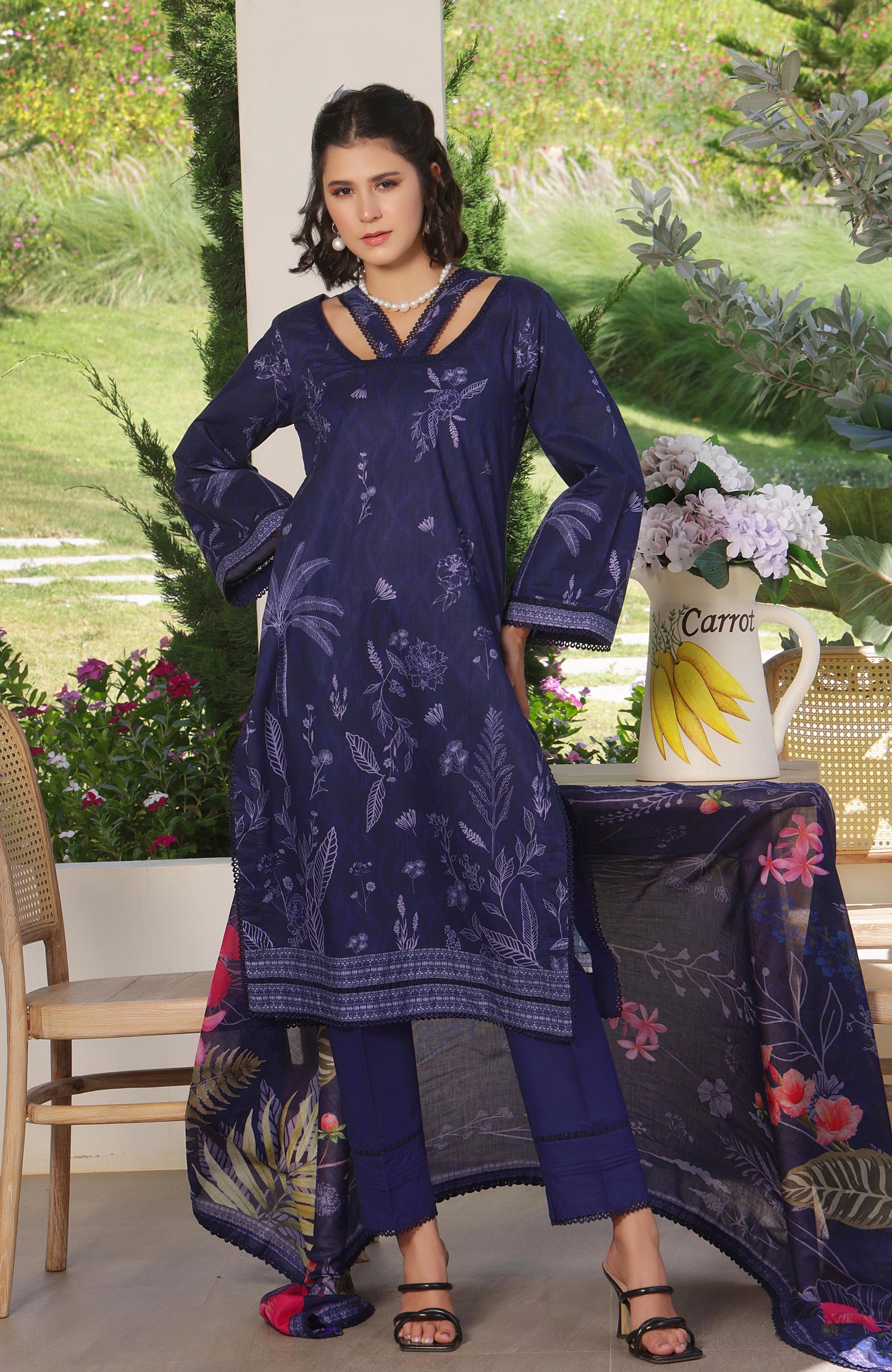 Alzohaib | Digital Printed Cambric | Colors Digital Cambric 3 Piece-CDC-25-08 - Ladies Clothes - Maria Faisal