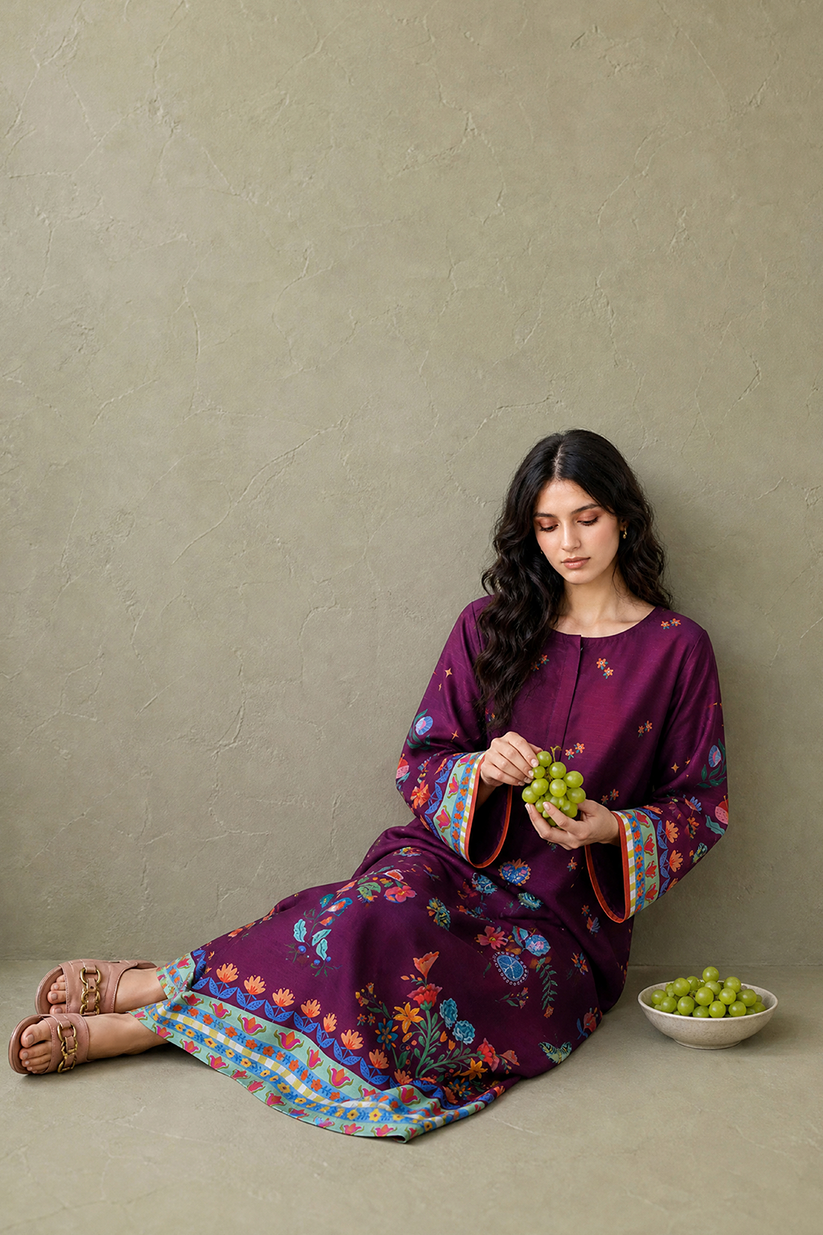 Saad Shaikh | Ease Fall Edit 26 | D-06-Kaftan - Casual Dress - available at Maria Faisal in UK and USA.