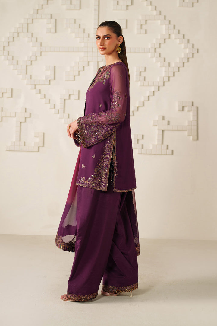 Iznik | Chinon Chiffon | UE-624 - Dress - available at Maria Faisal in UK and USA.