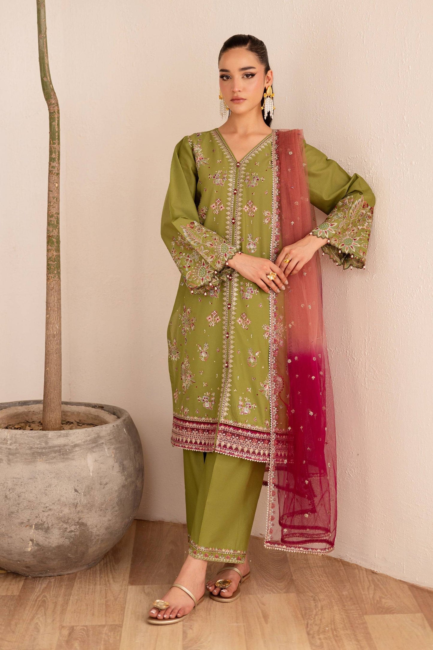 Batik | Nyra Embroidered Summer Solids | Slush by Maria Faisal - Registered Vendor of : Batik - type : Ladies Clothes - 100% original wedding dresses