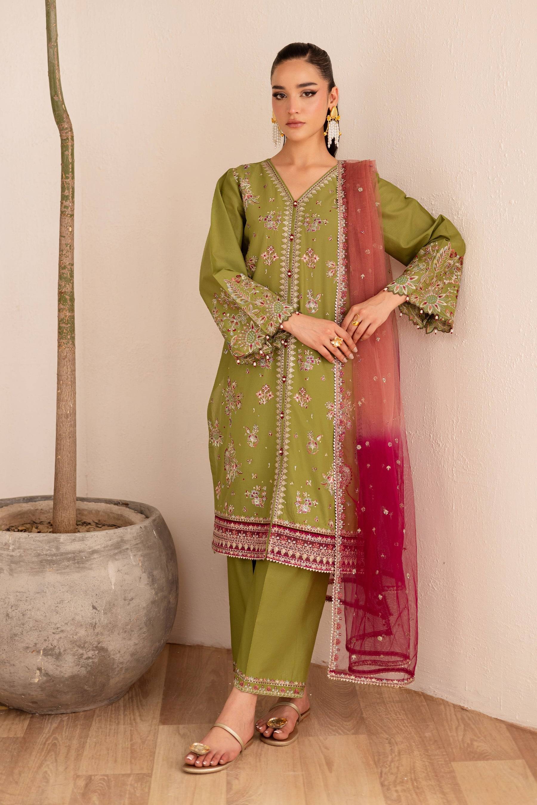 Batik | Nyra Embroidered Summer Solids | Slush by Maria Faisal - Registered Vendor of : Batik - type : Ladies Clothes - 100% original wedding dresses