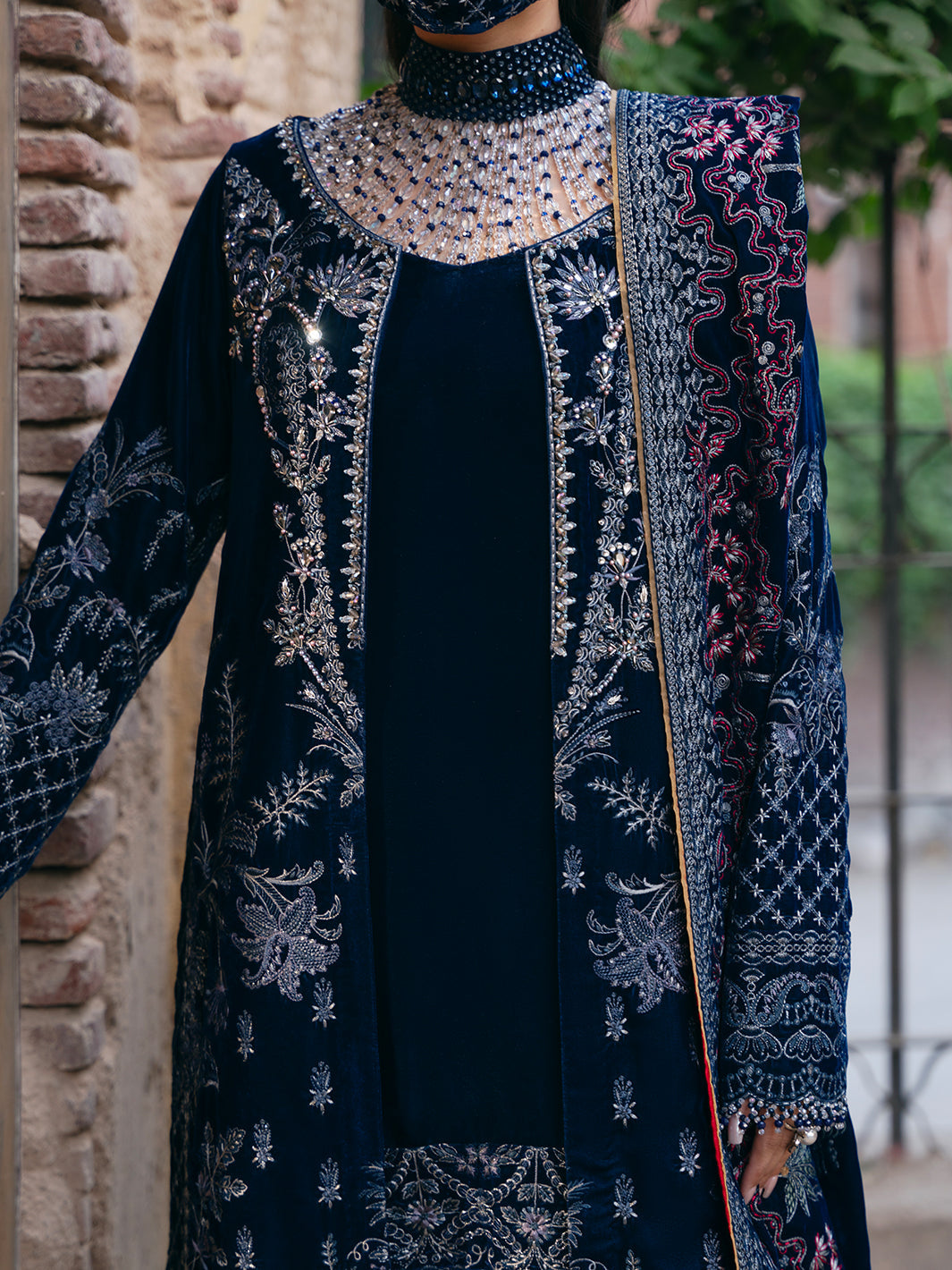 Flossie | Siara Velvet Formals | V-106 - B - Ladies Clothes - Maria Faisal