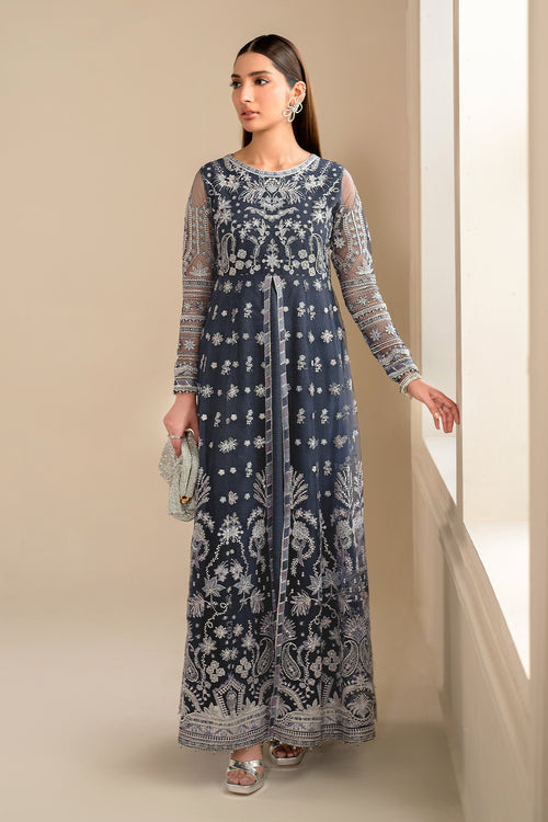 Baroque | Luxury Pret 24 | NET UF-621 - Designer Dress with Intricate embroidery and embellishments. Shop elegent wedding dress at Maria Faisal.