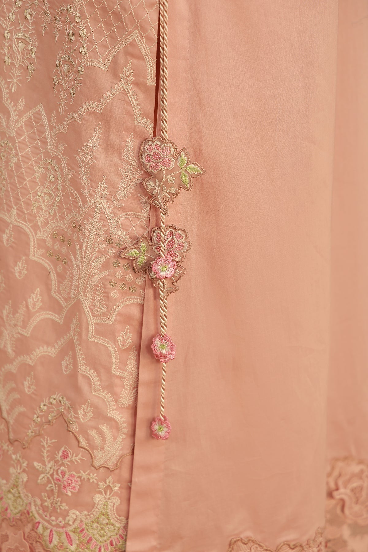 Sahar | Festive Edit 26 | Peach Blosoom Muse - Luxury Dress - available at Maria Faisal in UK and USA.