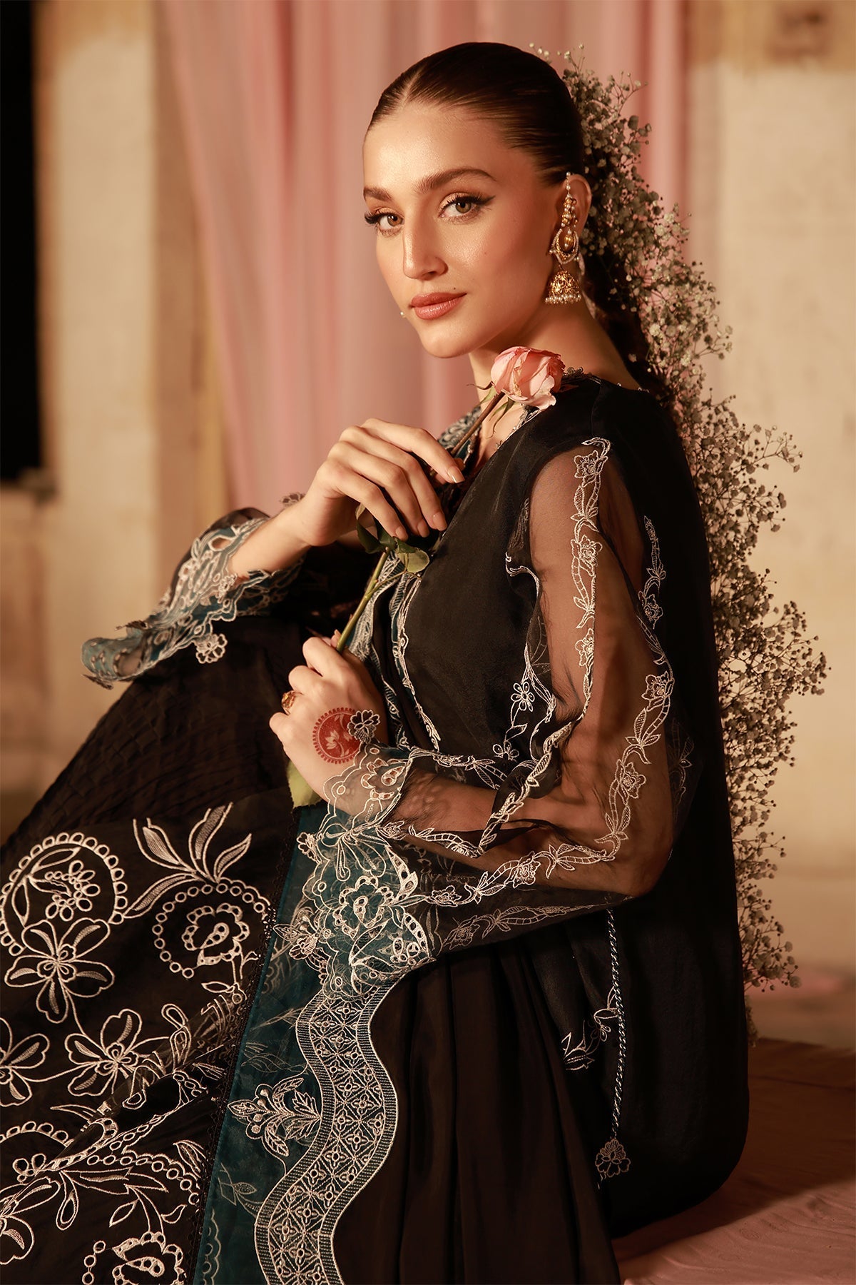 Sahar | Festive Edit 26 | Midnight Opulence - Luxury Dress - available at Maria Faisal in UK and USA.