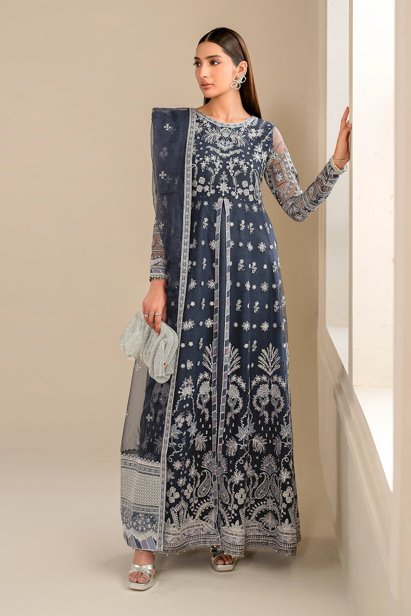 Baroque | Luxury Pret 24 | NET UF-621 - Designer Dress with Intricate embroidery and embellishments. Shop elegent wedding dress at Maria Faisal.