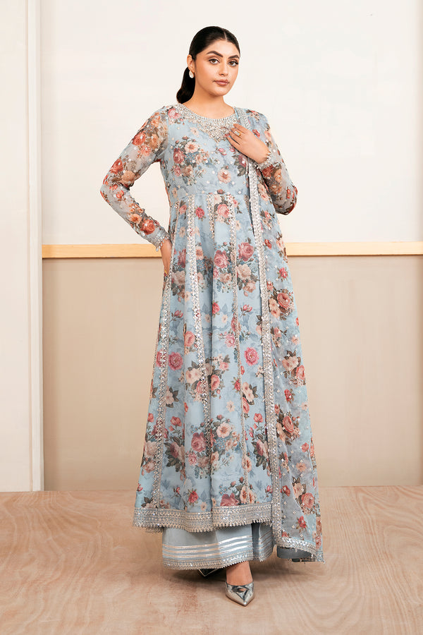 Baroque | Luxury Pret 25 | EMBELLISHED PRINTED CHIFFON PR-1058 - Ladies Clothes - Maria Faisal