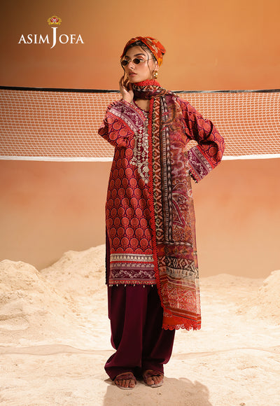 Asim Jofa | Summer Rhapsody | AJUBU-26 Printed Embroidered Lawn - Ladies Clothes - Maria Faisal