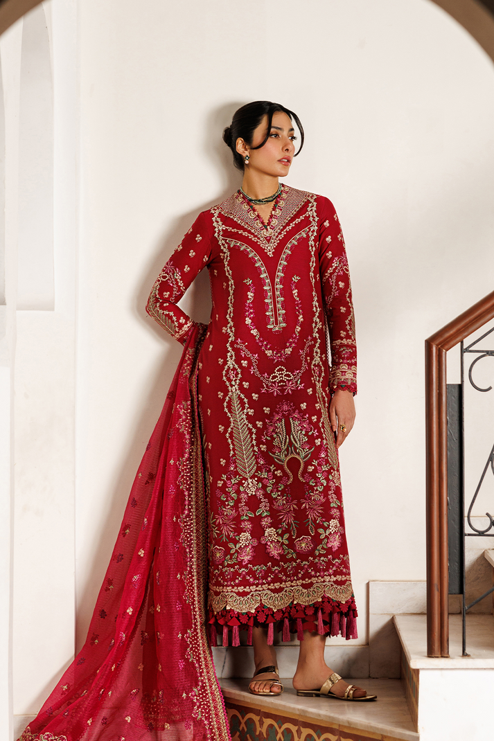 Emaan Adeel | Mirabelle Festive Luxury Lawn | GARDENIA GLOW - Luxury Dress - available at Maria Faisal in UK and USA.